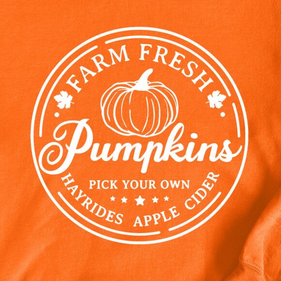 Farm Fresh Pumpkin Patch  Orange Sweatshirt, Thanksgiving Sweater, Fall Gift - Picture 2 of 5